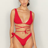 Flora Top - Cherry Eco Rib