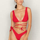 Flora Top - Cherry Eco Rib