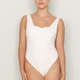 Corinne One Piece - White Eco Rib