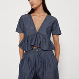 Pansy Top - Chambray