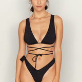 Flora Top - Black Eco Rib