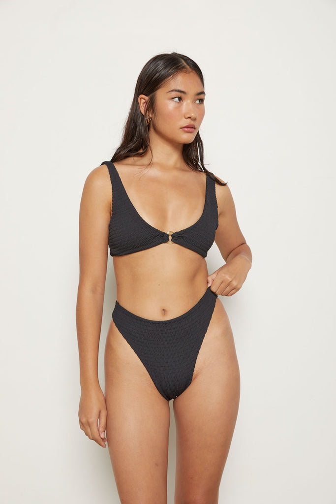 Vica Bottom - Eco Black Rib